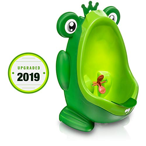 Book Cover Frog Potty Training Urinal for Boys Toilet with Funny Aiming Target - Green