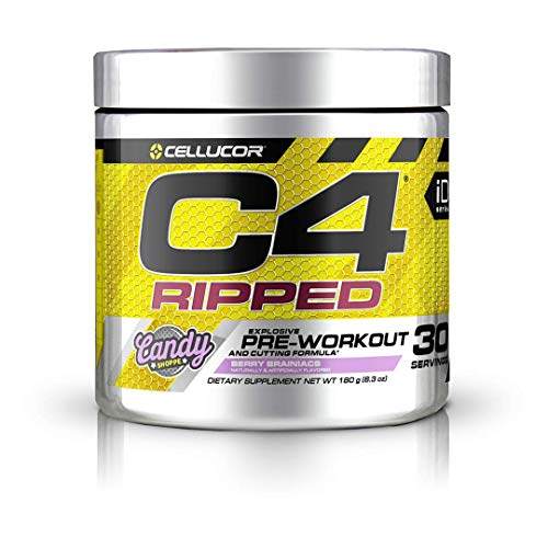Cellucor C4 Ripped Pre Workout Powder Berry Brainiacs | Creatine Free + Sugar Free Preworkout Energy Supplement for Men & Women | 150mg Caffeine + beta Alanine + Weight Loss | 30 Servings