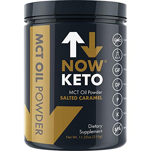 NOW KETO® Keto MCTs Oil Powder from Coconuts | Low Carb High Fat | Medium Chain Triglyceride | Ketogenic Diet Supplement | Boosts Ketones for Keto Diet. Great Keto Coffee Creamer. (Salted Caramel)