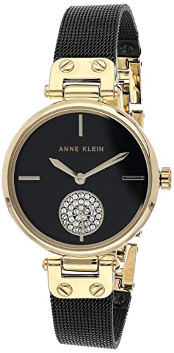Book Cover Anne Klein Women's Premium Crystal Accented Mesh Bracelet Watch