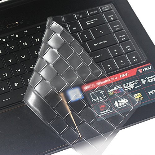 CaseBuy Premium Clear Keyboard Cover for MSI GS65 GF63 Stealth Thin 15.6"/MSI PS63 P65 WP65 WS65 15.6 Inch/MSI PS42 14 Inch Gaming Laptop, Ultra Thin Dustproof Protective Skin, TPU GS65/GF63/GF65/WS65