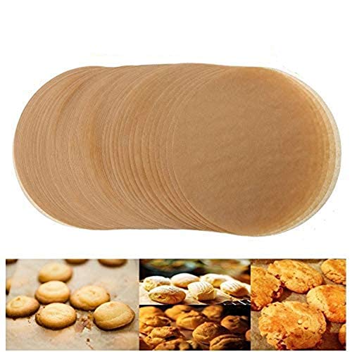 Unbleached Parchment Paper Cookie Baking Sheets,7 Inch Premium Brown Parchment Paper Liners for Round Cake Pans Circle,Non-stick Air Fryer Liners,100 Count