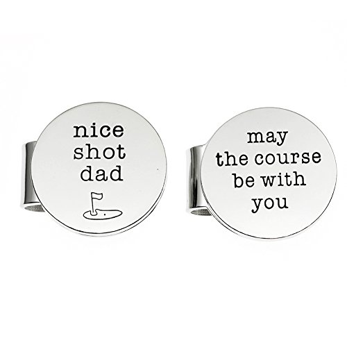 Book Cover Ms. Clover Father's Day Golf Gift, Nice Shot Dad May The Course Be With You Magnetic Golf Ball Markers Set of 2 With Case,Gift for Dad.
