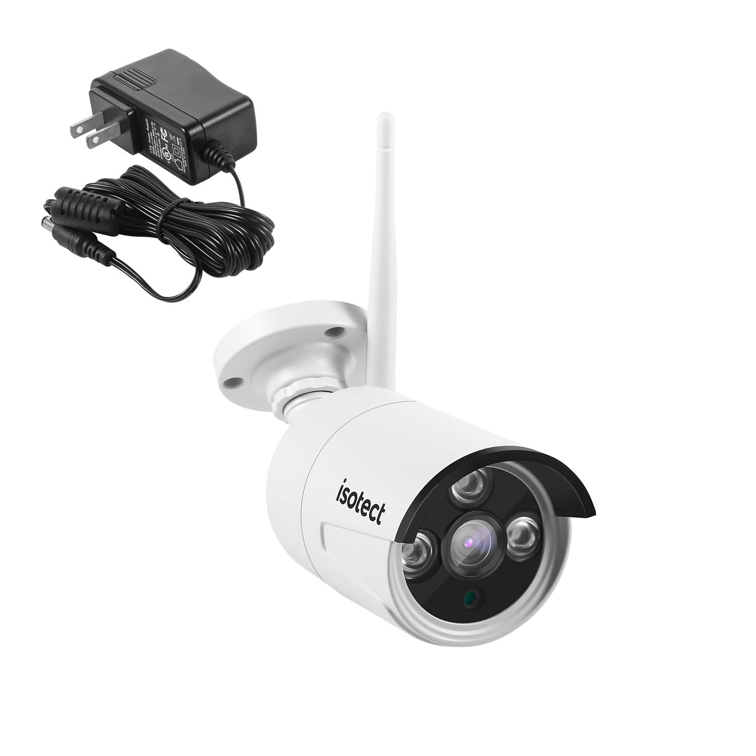 isotect Outdoor/Indoor Video Surveillance Security Waterproof Camerawith a Power Adapter ,Wireless Home 1080P IP Camera,65ft Night Vision,just Extend WiFi NVR Kits