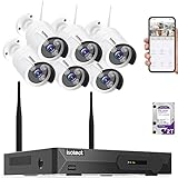 ISOTECT [Newest Strong Version WiFi] Wireless Security Camera System,8CH Full HD 1080P Video Security System, 6pcs Outdoor/Indoor IP Security Cameras, 65ft Night Vision and Easy Remote View, 2TB HDD