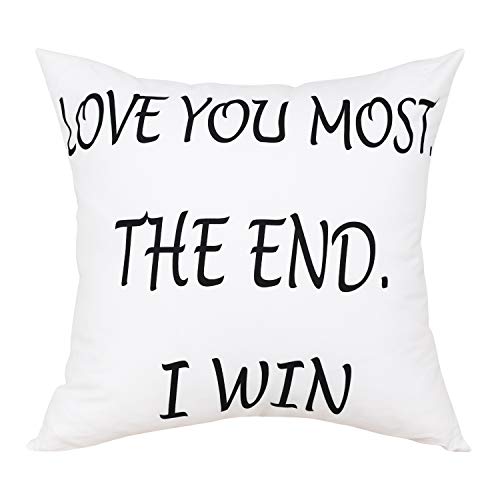 Book Cover BLEUM CADE Love You Most The End I Win Decorative Throw Pillow Case Cushion Cover Pillowcase