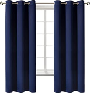 BGment Blackout Curtains for Bedroom - Grommet Thermal Insulated Room Darkening Curtains for Living Room, Set of 2 Panels (42 x 63 Inch, Navy Blue)