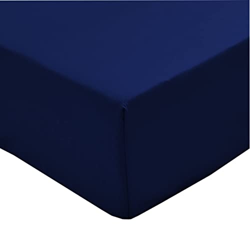 Mohap Fitted Sheet Queen Only Dark Blue Deep Pocket Double Brushed Microfiber 1800 Durable and Fade Resistant Machine Washable Fits Mattress up to 16 inches