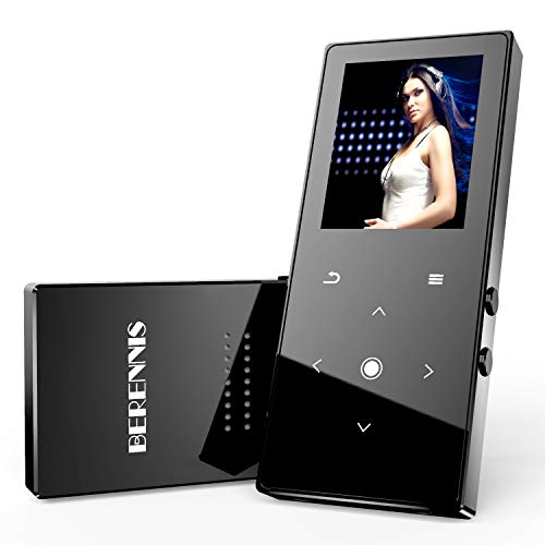 MP3 Player with Bluetooth 4.2, BERENNIS 16GB Portable Lossless Sound Metal Music Player with FM Radio Voice Recorder Touch Button Music Speaker, Support up to 128GB