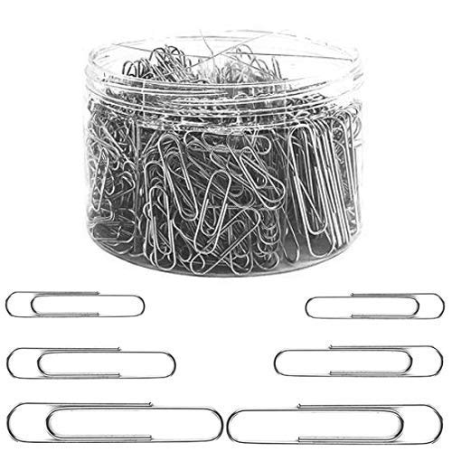 Book Cover Youyuan Paper Clips PC500, 650 Pieces Assorted Sizes Silver Paperclips, Small, Medium and Jumbo (28mm, 33mm, 50 mm), for Office School Clips and Personal Document Organizing