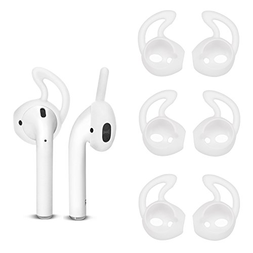 TEEMADE 3 Pairs AirPods Ear Hooks,Airpods Anti Slip Apple Earpods Cover Tips,Silicone Covers for Apple Earphones Headphones