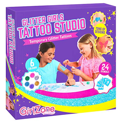 Book Cover Temporary Glitter Tattoos Kit Including 33 Pieces, Best Birthday Present Idea for Girls of All Ages
