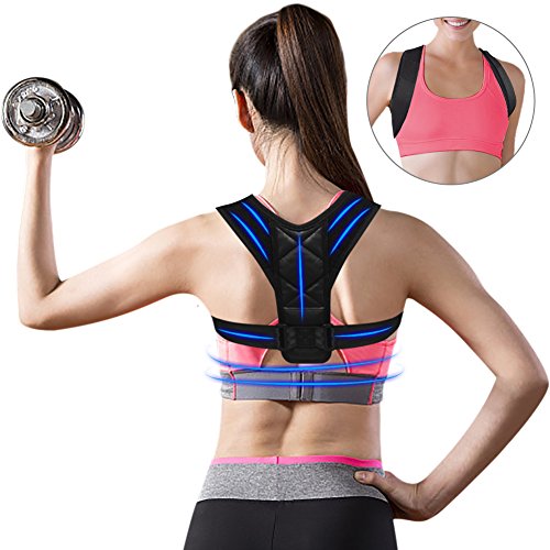 Posture Corrector, Upper Back Brace, Posture Corrector For Women Men, FlatLED Effective Comfortable Adjustable Shoulder Brace (REG 28''- 47'') Clavicle Support Device Kyphosis Brace Muscle Pain Reliev