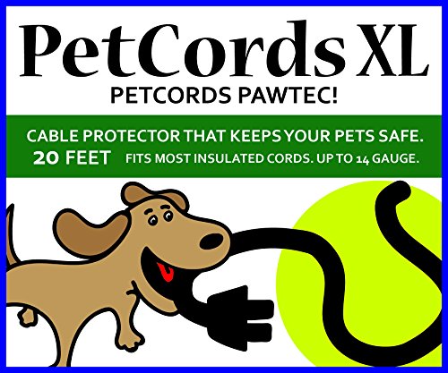 Book Cover PetCords Dog and Cat Cord Protector- Protects Your Pets and Critters from Chewing Through Cables up to 20ft, XL- Unscented, Odorless Made in USA