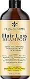 Herbal Naturals Hair Loss Shampoo - Infused with Biotin, Rosemary Oil, Promotes Hair Growth - Hair Thickening, Nourishment adds Volume, All Hair Types Men and Women 16 fl Oz