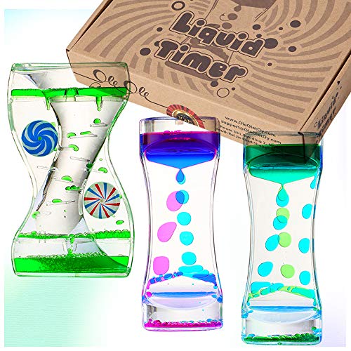 Liquid Motion Bubbler Timer: Best Sensory Toy for Relaxation, Liquid Motion Timer Toy Floating Color Lava Lamp Timer - Incredibly Effective Calming Toy for Kids, Relaxing Liquid Bubbler Timer for Adhd