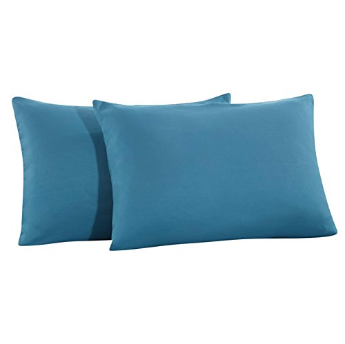 Book Cover Zippered Pillowcases 2 Pieces Super Soft and Durable Brushed Microfiber 1800 Plush Experience Machine Washable Teal