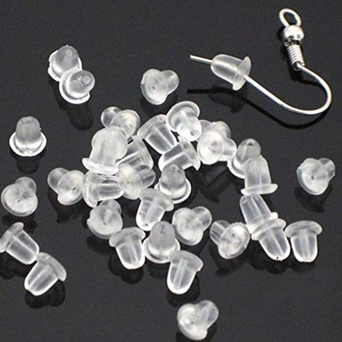 Siurnby Clear Earring Backs Safety Rubber Earring Back Pads, 500 Pieces in Package