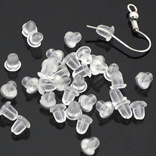 Book Cover 500 Pieces Clear Earring Backs Safety Rubber Bullet Earring Clutch Hypoallergenic