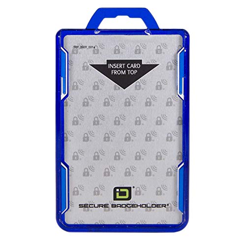 ID Stronghold - RFID Blocking Secure Badge Holder - Duolite 2 Card ID Holder - Poly Carbonate - Heavy Duty Hard Plastic ID Badge Holder - USA Molded and Assembled - FIPS 201 Approved - Blue