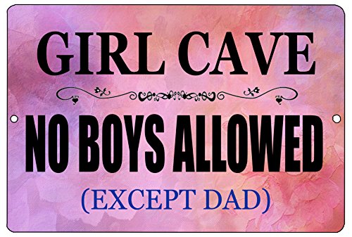 Book Cover Rogue River Tactical Funny Girl Cave Metal Tin Sign Wall Decor Bar Daughter Pink No Boys Allowed Bedroom Door