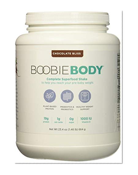 Book Cover Boobie Body -Organic Superfood Protein-Plant-Based, 19grams/one scoop, vegan, dairy-free paleo/lactation friendly, Prebiotics & Probiotics, Chocolate Bliss