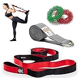 Stretch Strap for Hamstring with Loops.Hamstring Strech Strap for Exercise. Yoga Stretching Strap for Stretch. Set Yoga Ring Strap and Accupresure Massage Rings for Fingers included