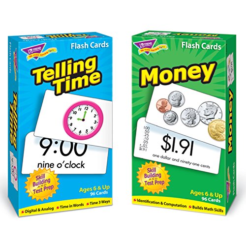 TREND ENTERPRISES, INC. T-53905 Time and Money Skill Drill Flash Cards Assortment 3" x 6"