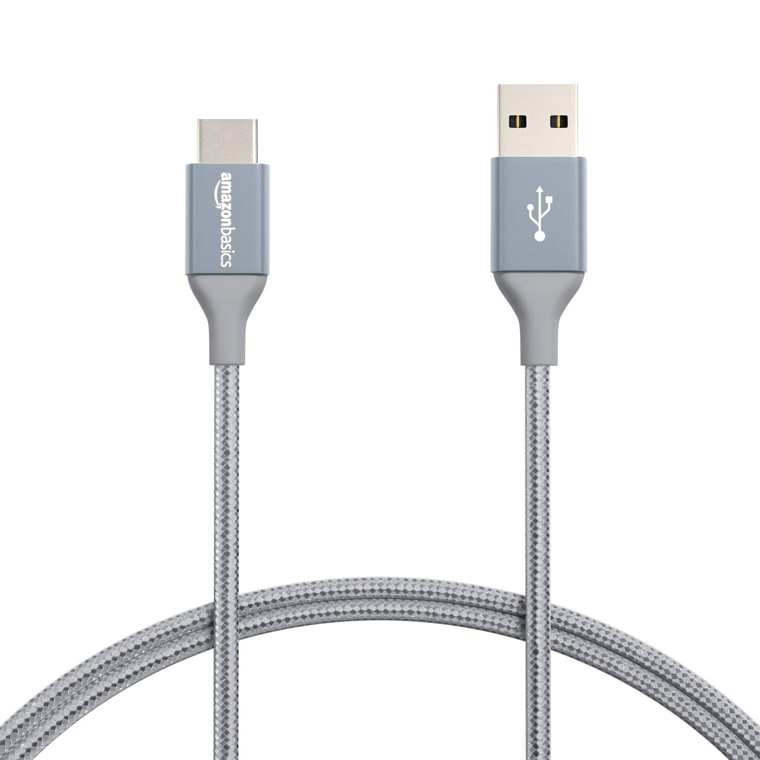 Amazon Basics USB-C to USB-A 2.0 Fast Charging Cable, Nylon Braided Cord, 480Mbps Transfer Speed, 3 Foot, Dark Gray 3 Feet Type-A 2.0 Dark Grey