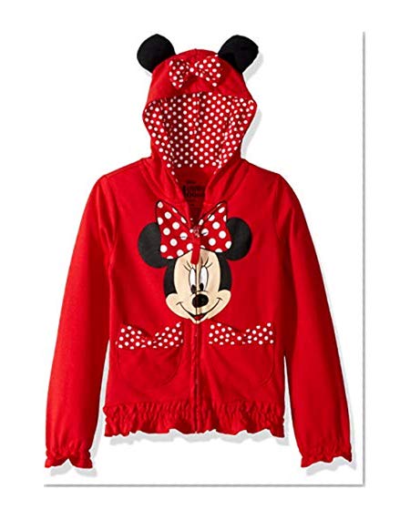Nickelodeon Girls' Little Minnie Polka-dot Bow Hoodie