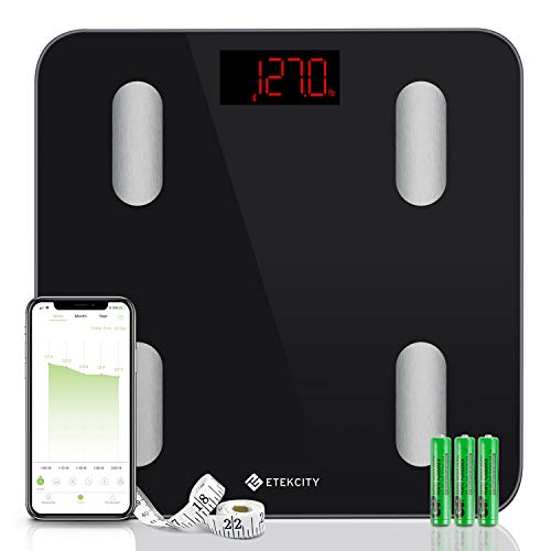 Book Cover Etekcity Digital Weight Scale, Smart Bluetooth Body Fat Scale,  Bathroom Scale Tracks 13 Key Compositions, 6mm-Thick Glass, Sync with Fitbit, Apple Health and Google Fit, 400 lbs
