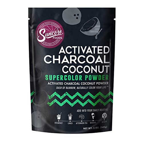 Suncore Foods – Activated Charcoal Coconut Supercolor Powder, 5oz Each (1 Pack) – Natural Activated Charcoal Coconut Food Coloring Powder, Plant Based, Vegan, Gluten Free, Non-GMO