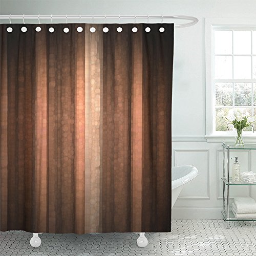 Book Cover Emvency Shower Curtain Polyester 72x72 Inches Brown Earth Orange Copper and Pale Peach Abstract with Cool Glass and Vintage Stripe Design Pink Mildew Resistant Waterproof Adjustable Hook Bathroom