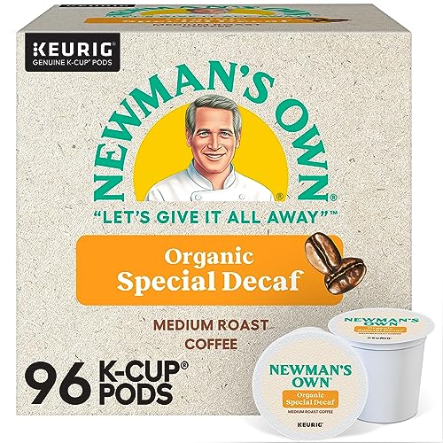 Newman's Own Organics Special Blend Decaf, Single-Serve Keurig K-Cup Pods, Medium Roast Coffee, 24 Count - Pack of 4