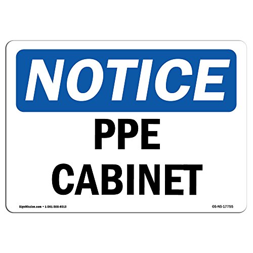 Book Cover OSHA Notice Sign - PPE Cabinet | Vinyl Label Decal | Protect Your Business, Construction Site, Warehouse & Shop Area |  Made in The USA