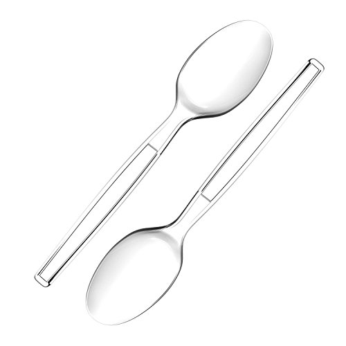 Zeppoli 120-Piece Clear Plastic Spoon Set – Plastic Cutlery Utensil Set – Disposable Clear Plastic Spoons