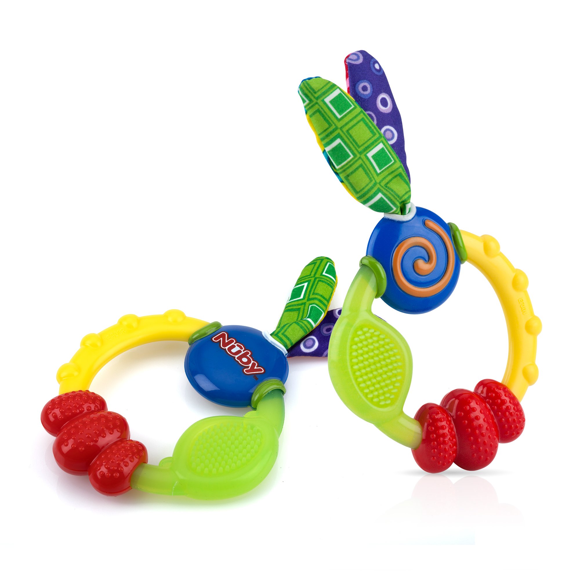 Book Cover Nuby Wacky Teething Ring (2 Pack)