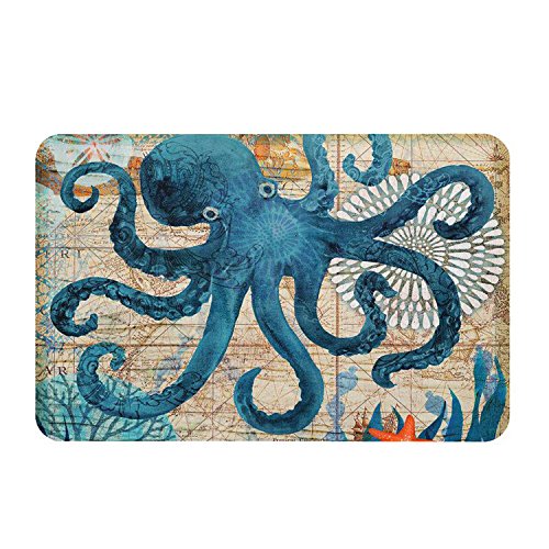 ECONIE Octopus Door Mat Ocean Animal Home Bathroom Bath Shower Bedroom Mat Toilet Floor Door Mat 15.7X23.6 in (04)...