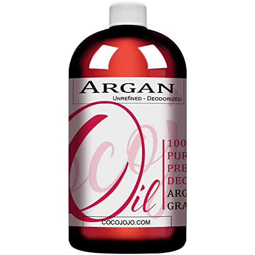 cocojojo 100% Pure Argan Oil Deodorized Refined Cold Pressed, 32 Fluid Ounce