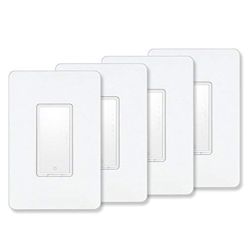 Smart Switch by MartinJerry | works with Alexa, Smart Home Devices Works with Google Home, No Hub required, Easy installation and App control as Smart Switch On/Off/Timing, Single Pole (4 Pack)