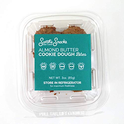 Sarah's Sweet & Savory Snacks Almond Butter Cookie Bites, Whole 30, Paleo, Gluten Free, Vegan - Pack of 3 (6 Bites Per Pack)