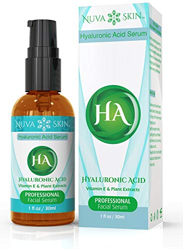 Book Cover Nuva Skin Hyaluronic Acid Serum - Intense Hydrating Moisturizer - Non-Greasy, Paraben-Free Natural Facial Treatment - Anti Wrinkles, Anti Aging, Age & Sun Spot Removal for All Skin Types
