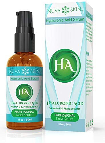 Nuva Skin Hyaluronic Acid Serum - Intense Hydrating Moisturizer - Non-Greasy, Paraben-Free Natural Facial Treatment - Anti Wrinkles, Anti Aging, Age & Sun Spot Removal for All Skin Types
