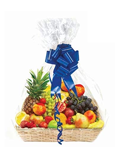 Purple Q Crafts Clear Basket Bags, Large Clear Cellophane Wrap for Baskets & Gifts 30"x 40" 1.5 Mil Thick (20 Pack)