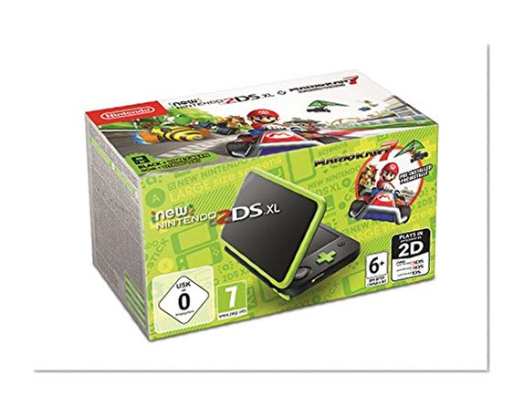 New Nintendo 2DS XL - noir/Citron & Mario Kart 7 Préinstallé