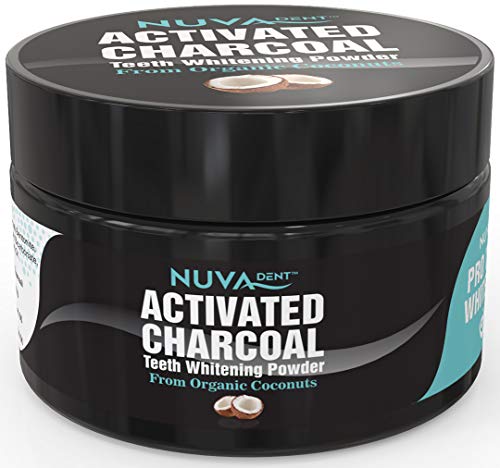 Book Cover Nuva Dent: Activated Charcoal Teeth Whitening Powder - Organic Coconut Charcoal - Removes Bad Breath and Tooth Stains for a Natural Healthier Whiter Smile - No Need for Strips, Kit or Gel