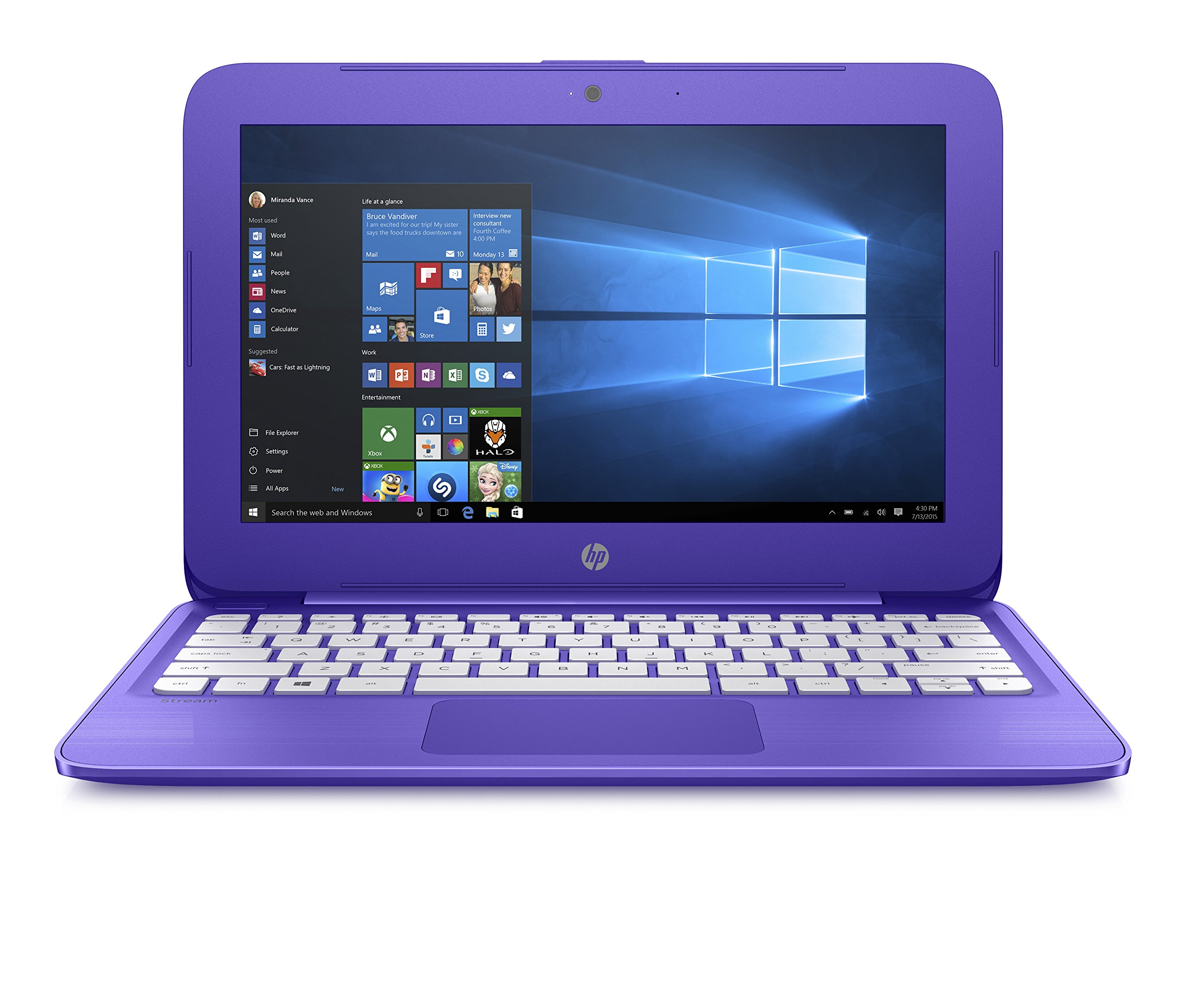 Book Cover HP Stream (11-ah120nr) 11.6 Inch Laptop with Intel Celeron N4000 Processor, 4GB RAM, 32 GB eMMC Storage, Office 365 Personal 1-Year Included, Windows 10 (Infinity Purple)