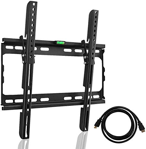 Suptek Tilt TV Wall Mount Bracket for Most 26-55 inch LED, LCD and Plasma TV, Mount with Max 400x400mm VESA and 100lbs Loading Capacity, Fits Studs 16" Apart, Low Profile with Bubble Level (MT4204),