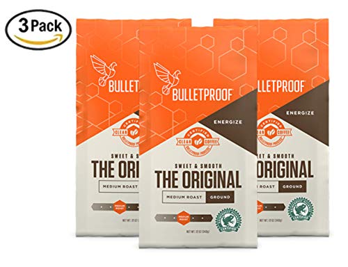 Book Cover Bulletproof The Original Ground Coffee, Premium Medium Roast Organic Beans, 3-Pack