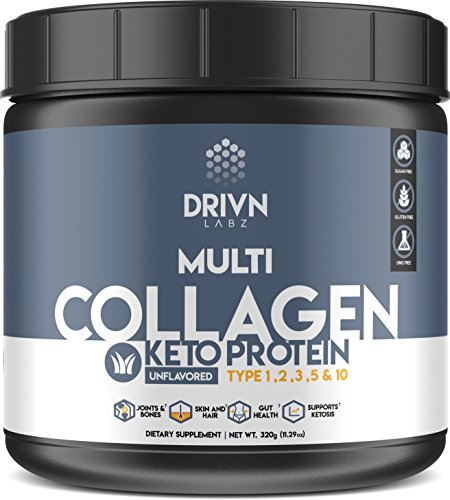 Book Cover Keto Protein Powder and MCT Oil, it Includes Hydrolyzed Collagen Peptides, Marine Collagen, Bone Broth, to Help with Skin, Joints, Bones and More, by Providing Collagen Type I, II, III, V and X
